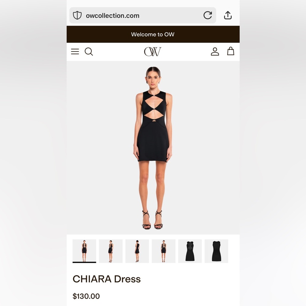 BNWT OW XS - BROWN cut out cocktail dress